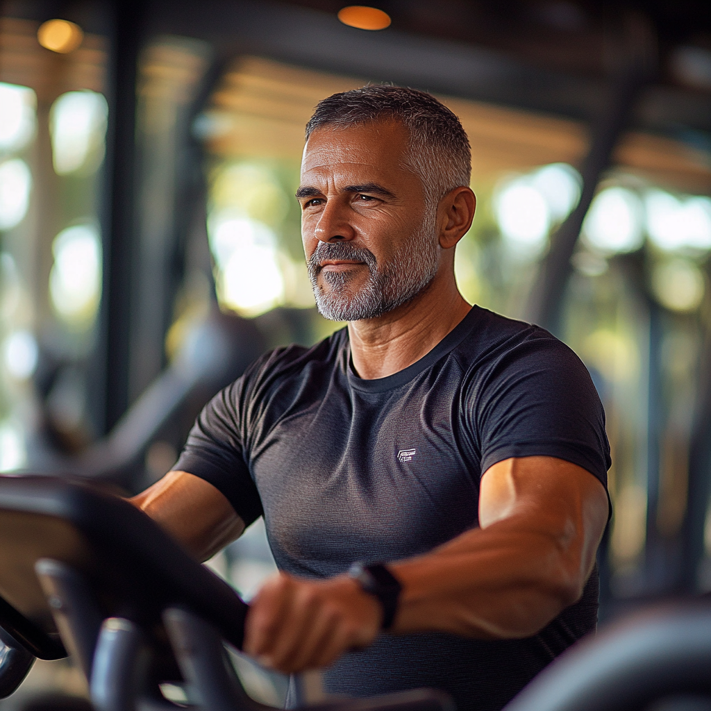 Спортивна людина виконує функціональні вправи в сучасному фітнес-залі